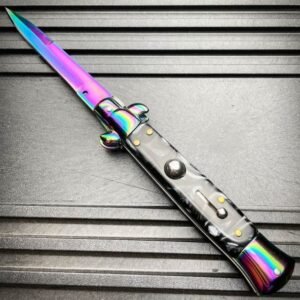 8,75 Zoll langes italienisches Taschenmesser mit Stiletto-Schalterklinge,Stiletto knife – Bild 3