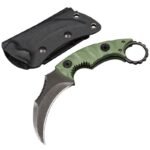 Karambit-Messer Camping Survival Outdoor-Messer Selbstverteidigung D2 Gerades Messer Hohe Hrte Taktisches Messer Integriertes Klauenmesser