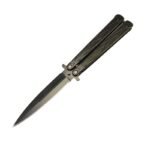 Doppelschneidiges Butterflymesser UK Schwarz