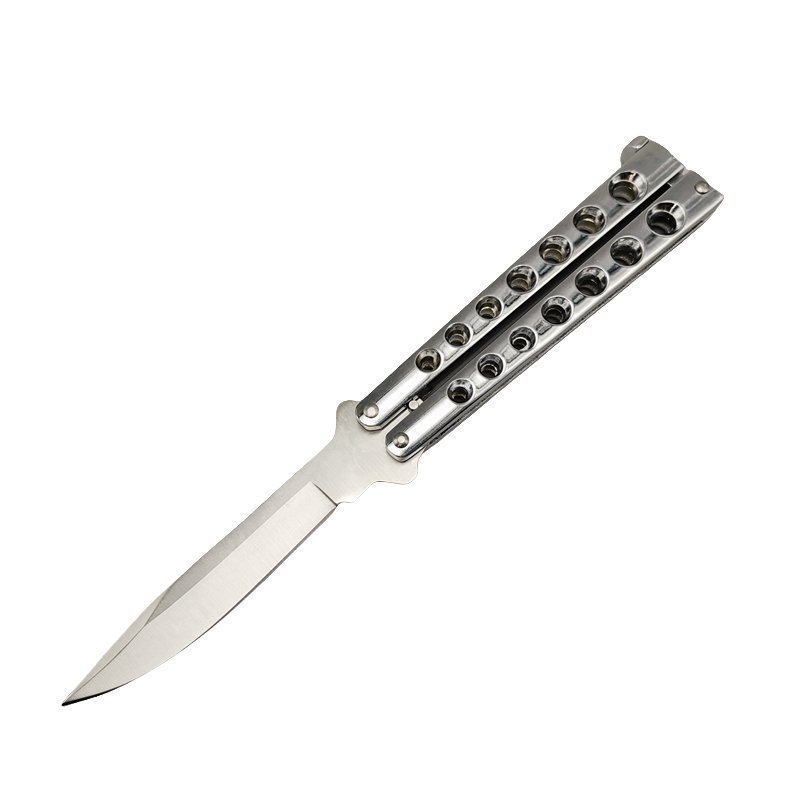 d244449c6a834a22088933ce96e6da0-1.jpg Hochwertiges Helix Butterfly Balisong Messer Silber,Butterfly messer – Bild 1