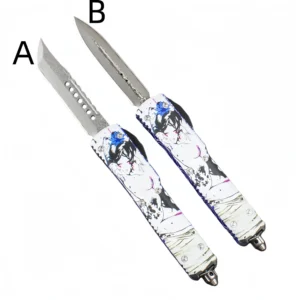 Neues Geisha Straight Out Springmesser - Damascus – Bild 3