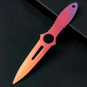 Skelettmesser Edelstahl Metall Trainings-Ziermesser,Skeleton Knife – Bild 3