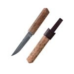 Geschmiedetes Damaststahlmesser mit hoher Hrte und tragbarem Griff Campingmesser aus wei?em Schattenholz