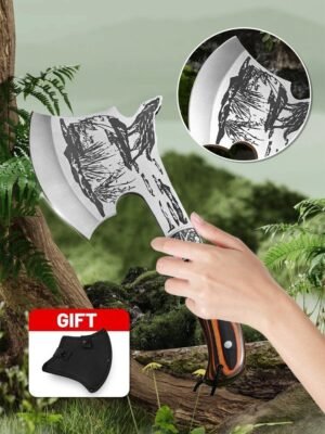 Mehrzweckaxt, berlebensaxt, Multifunktions-Outdoor-Camping, taktische Wolfskopfaxt, Jagdwerkzeuge, tragbarer Tomahawk – Bild 2