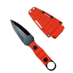 Outdoor-Steckmesser, hohe Hrte, Schrfe, taktisches kleines Steckmesser, mit K-Scheide A-4 Schwarz/Orange Griff,Jagdmesser