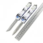 Neues Geisha Straight Out Springmesser - Damaskus,OTF