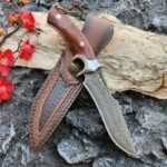 Drop Point Messer Feststehende Klinge Jagd ??berleben Sammler Outdoor Damaststahl Holz