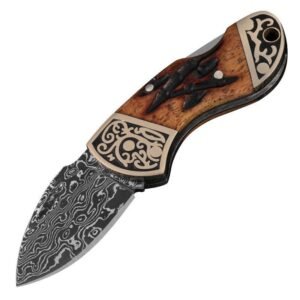Damaskus klappmesser geschnitzt kupfer kopf mini schlsselbund hause multifunktionale
